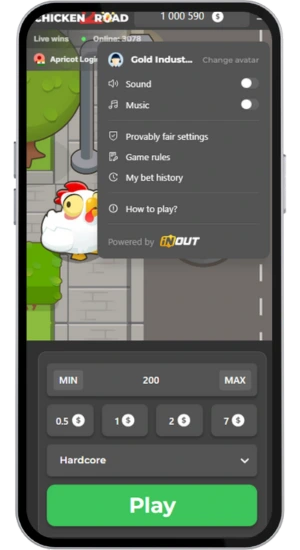 Spielmenü in Chicken Road 2