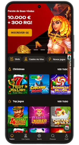 Página inicial do casino onde o download do Chicken Road 2 está disponível