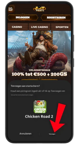 Fatpirate Chicken Road 2 snelkoppeling installeren op Android