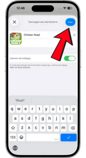 Fatpirate Chicken Road 2 snelkoppeling toevoegen aan iPhone beginscherm