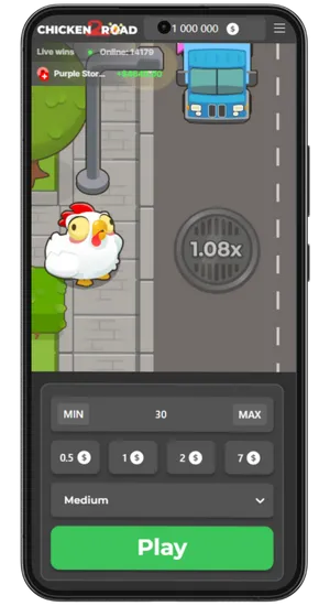 A iniciar a aplicação Chicken Road 2 no Android