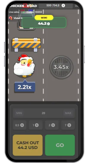 Een gewonnen ronde in Chicken Road 2