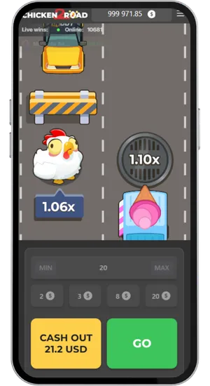 Chicken Road Gewinnbildschirm mit hohem Multiplikator vor dem Cash-out