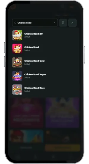 Suche nach Chicken Road in der Casino-Spielebibliothek und Auswahl der Demo- oder Gratisplay-Option ohne Anmeldung